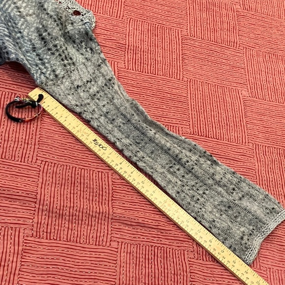 Free People mohair blend crochet Gray / Blue Knit Sweater - Picture 15 of 16